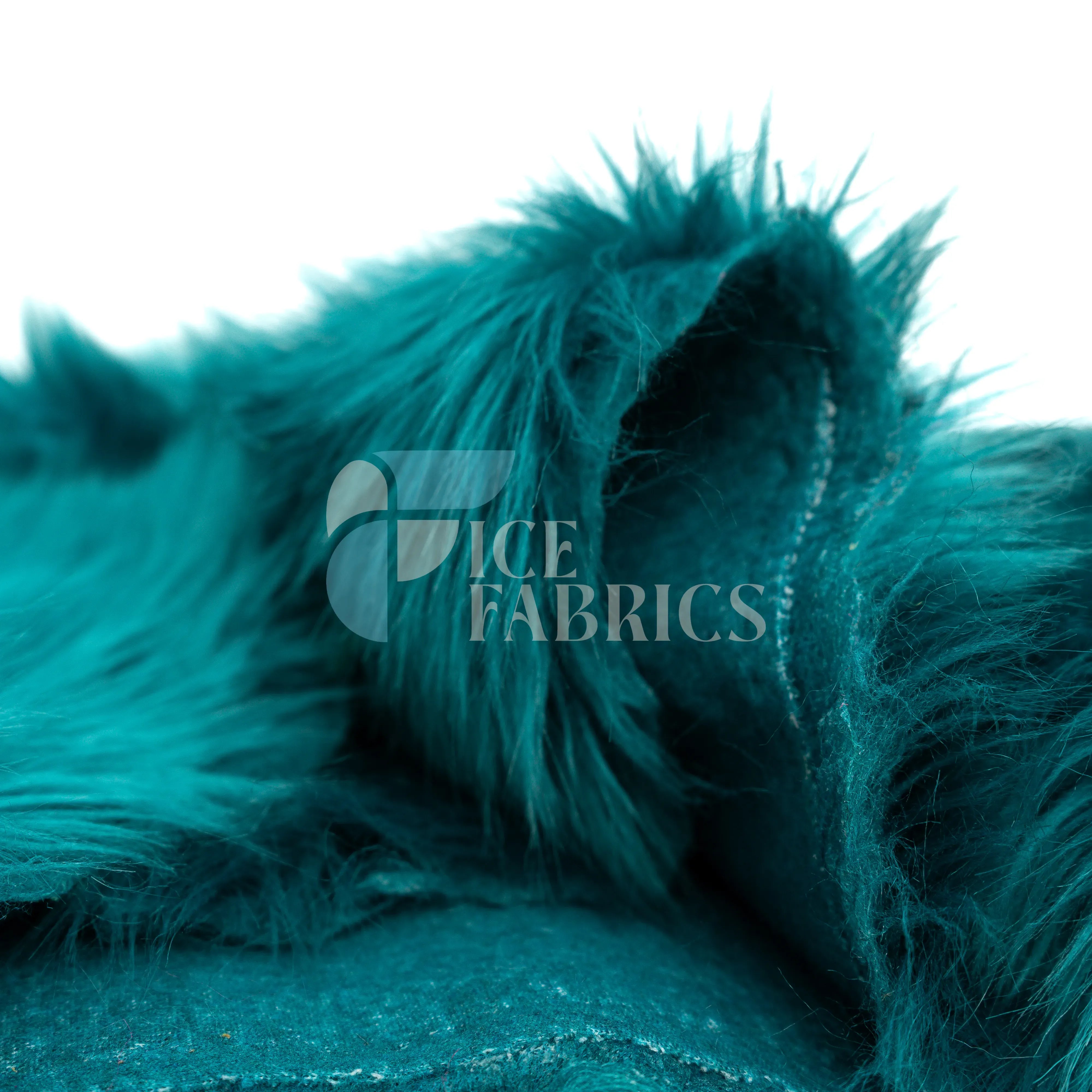 Teal Shaggy Mohair Faux Fur Fabric By The Roll | LuxeShag Fur
