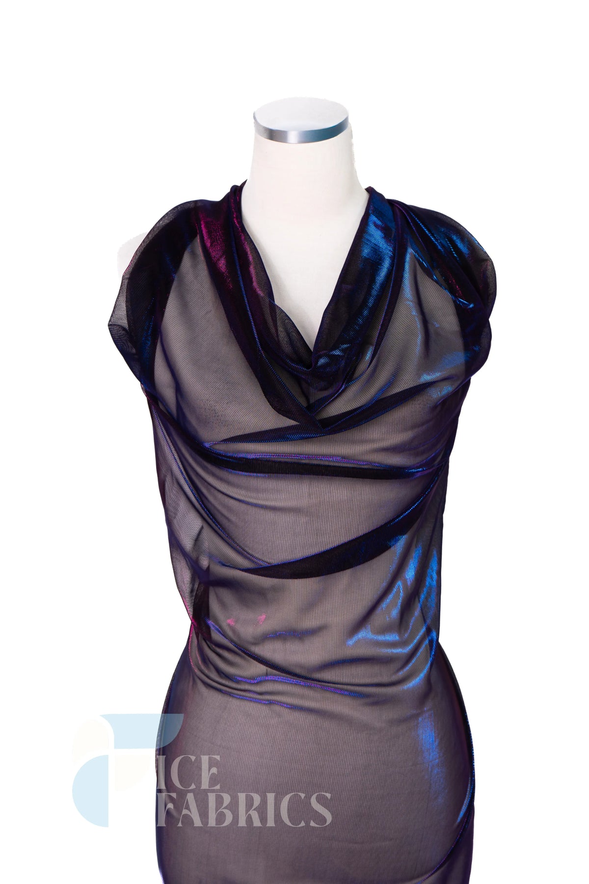 Shimmery Reflective Metallic Mesh Fabric