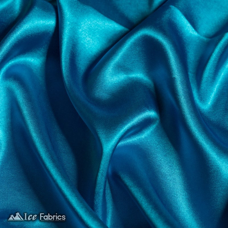 Silky Charmeuse Stretch Satin Fabric Fashion Fabric Turquoise