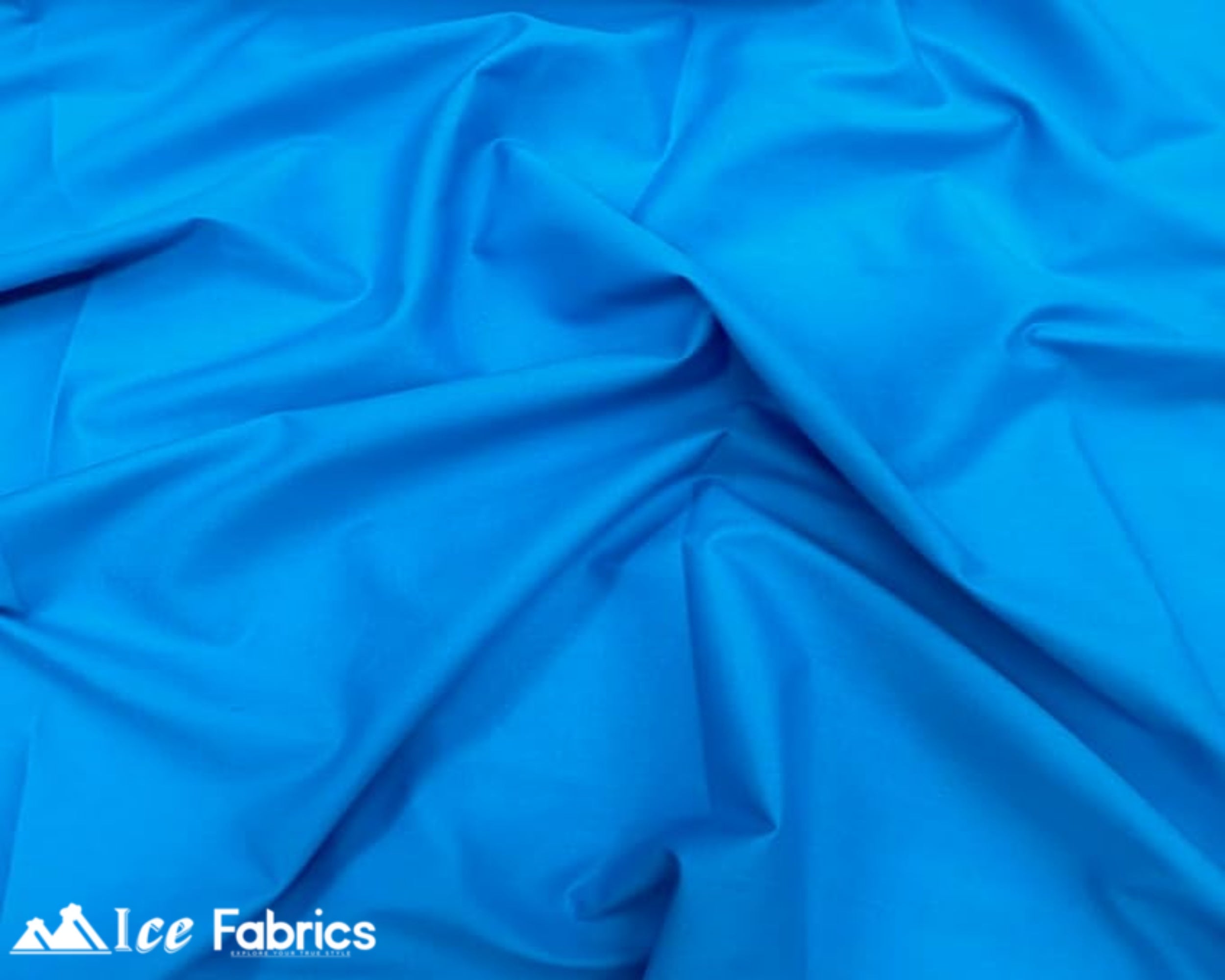 Turquoise Broadcloth Polyester Cotton Fabric | Poly Cotton Fabric