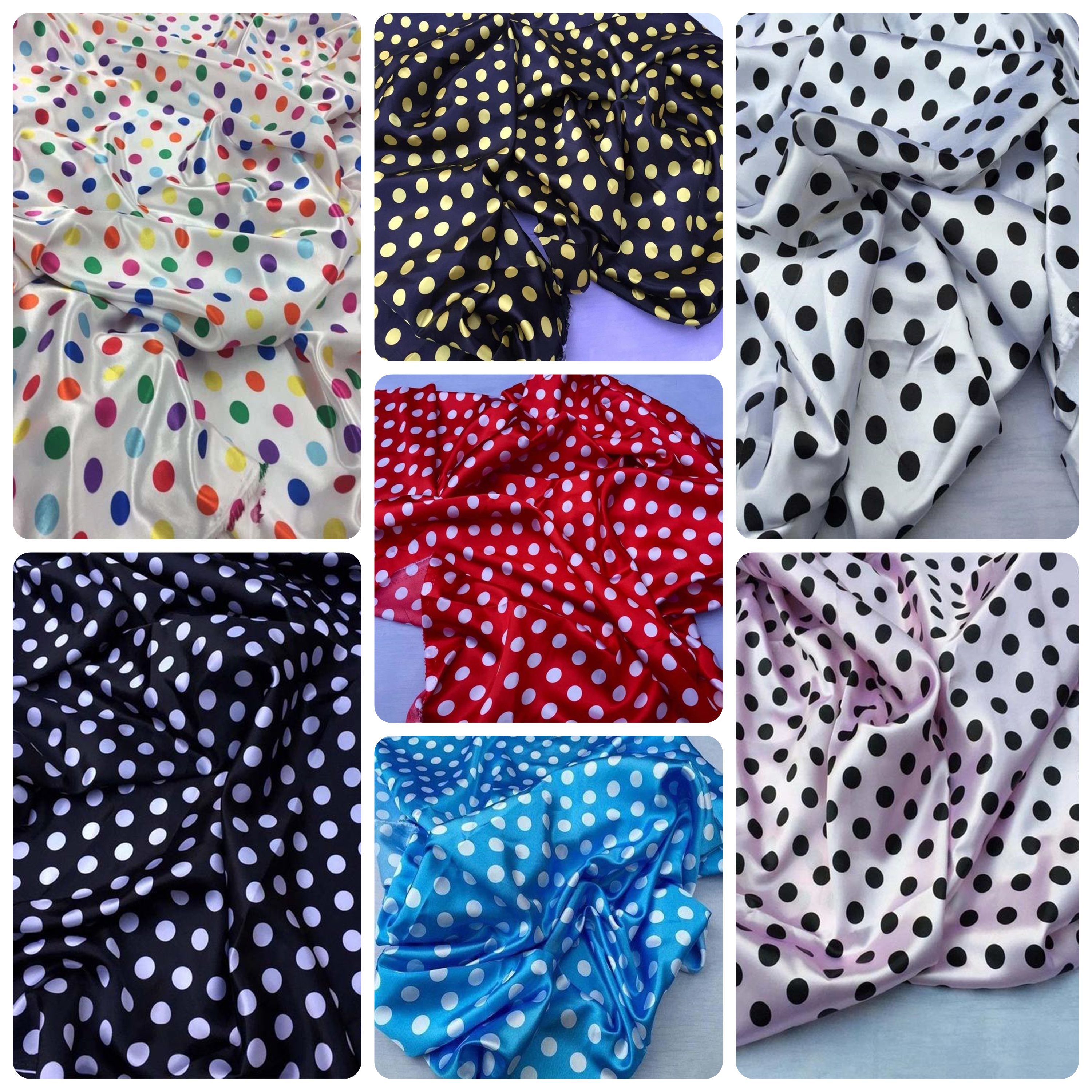 1/2inch Polka Dot Silky/Soft Charmeuse Satin Fabric