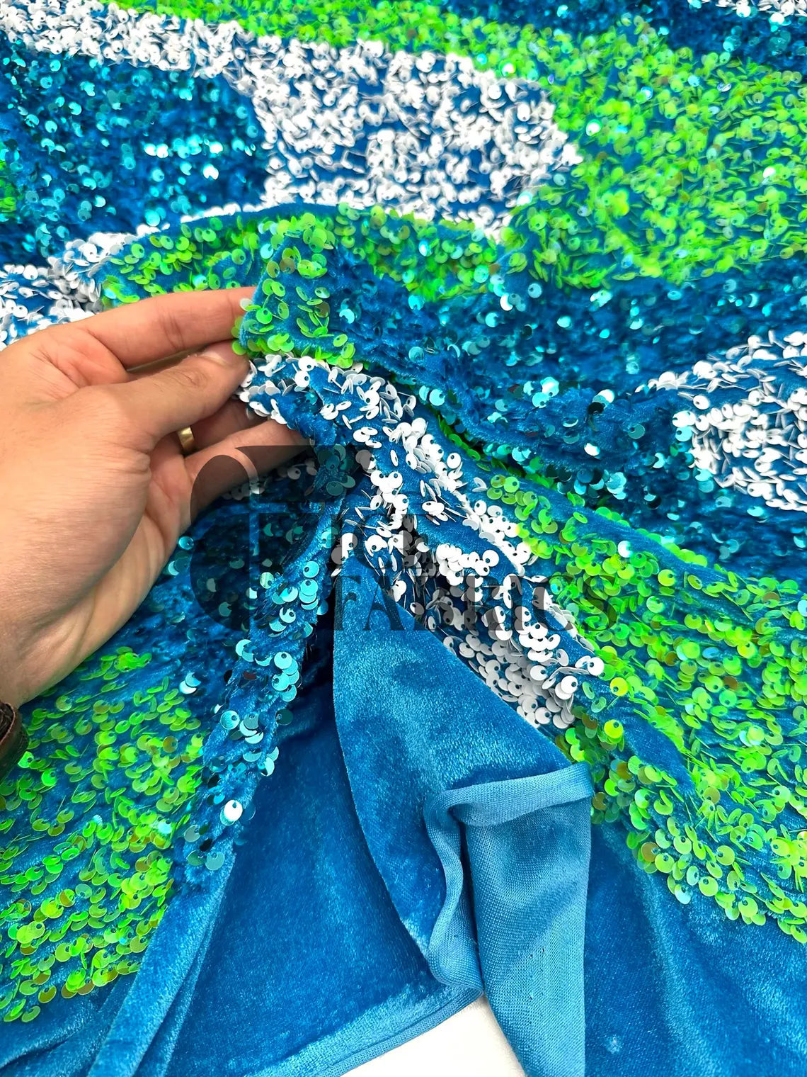 Velvet with sequins