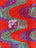 Wavy Neon Orange Green Purple Iridescent on Orange Stretch Velvet Sequin Fabric