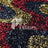 Wavy Red Black Gold on Black Stretch Velvet Sequin Fabric