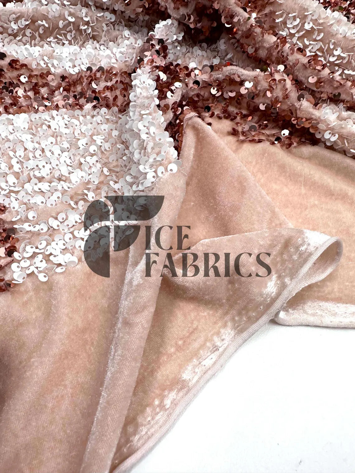 Velvet fabric with sequins