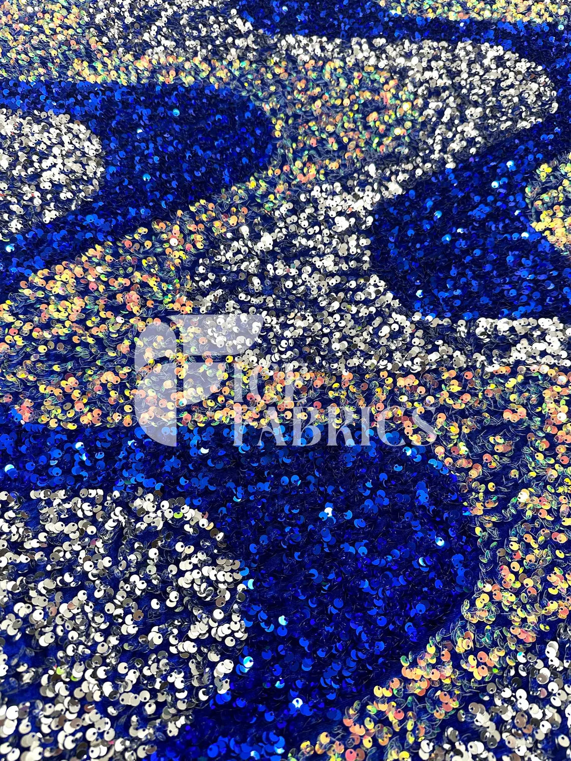 Wavy Stretch Velvet Sequin Fabric