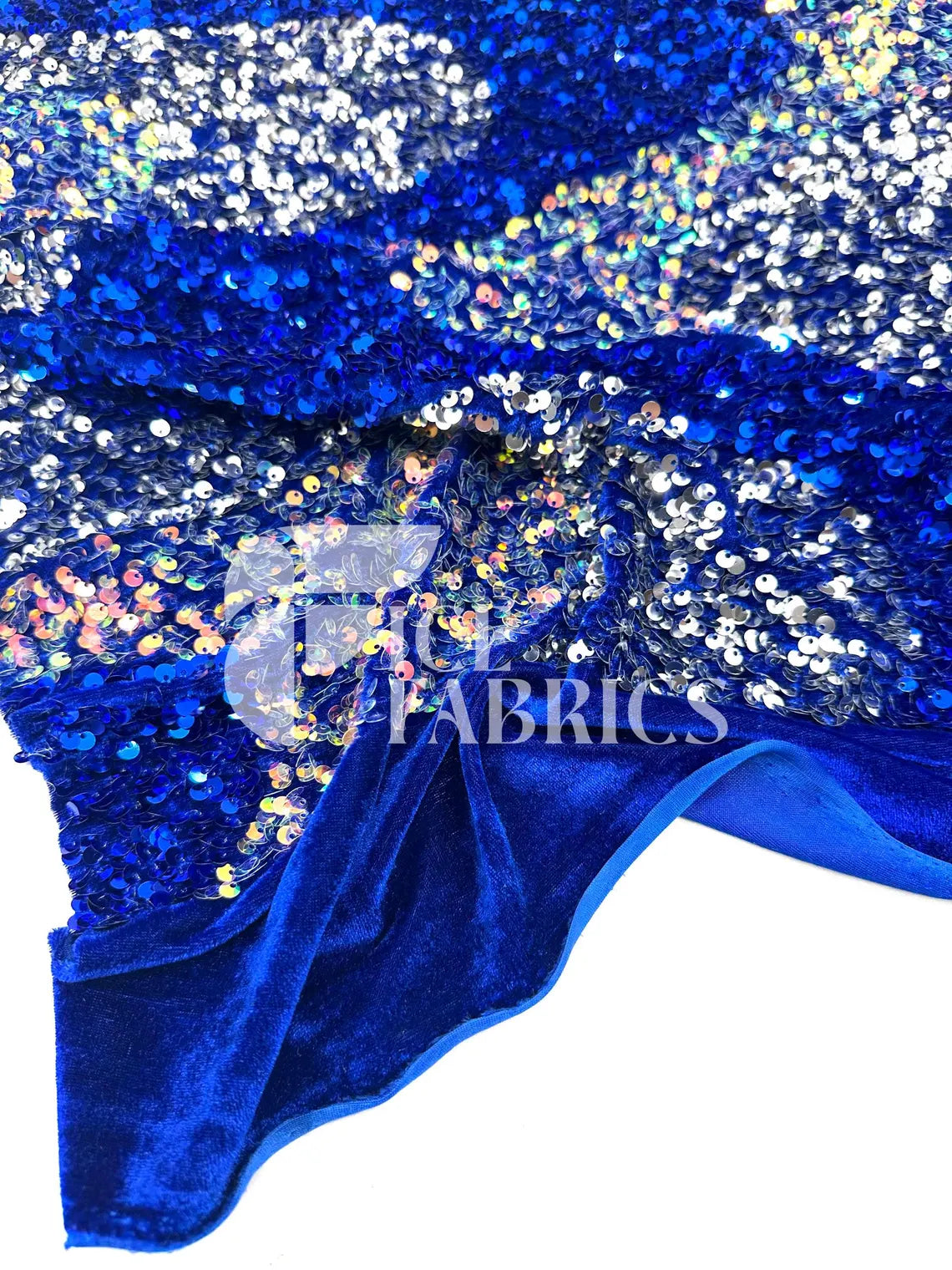 Wavy Stretch Velvet Sequin Fabric