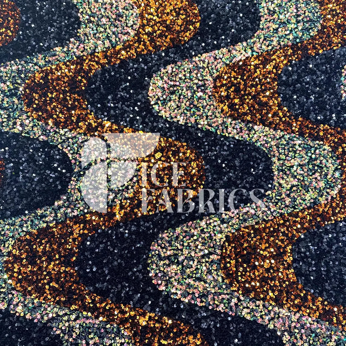 Stretch Velvet Sequin Fabric