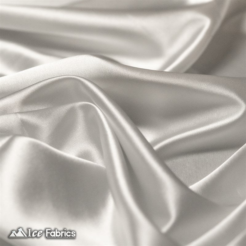 Silky Charmeuse Stretch Satin Fabric Fashion Fabric White
