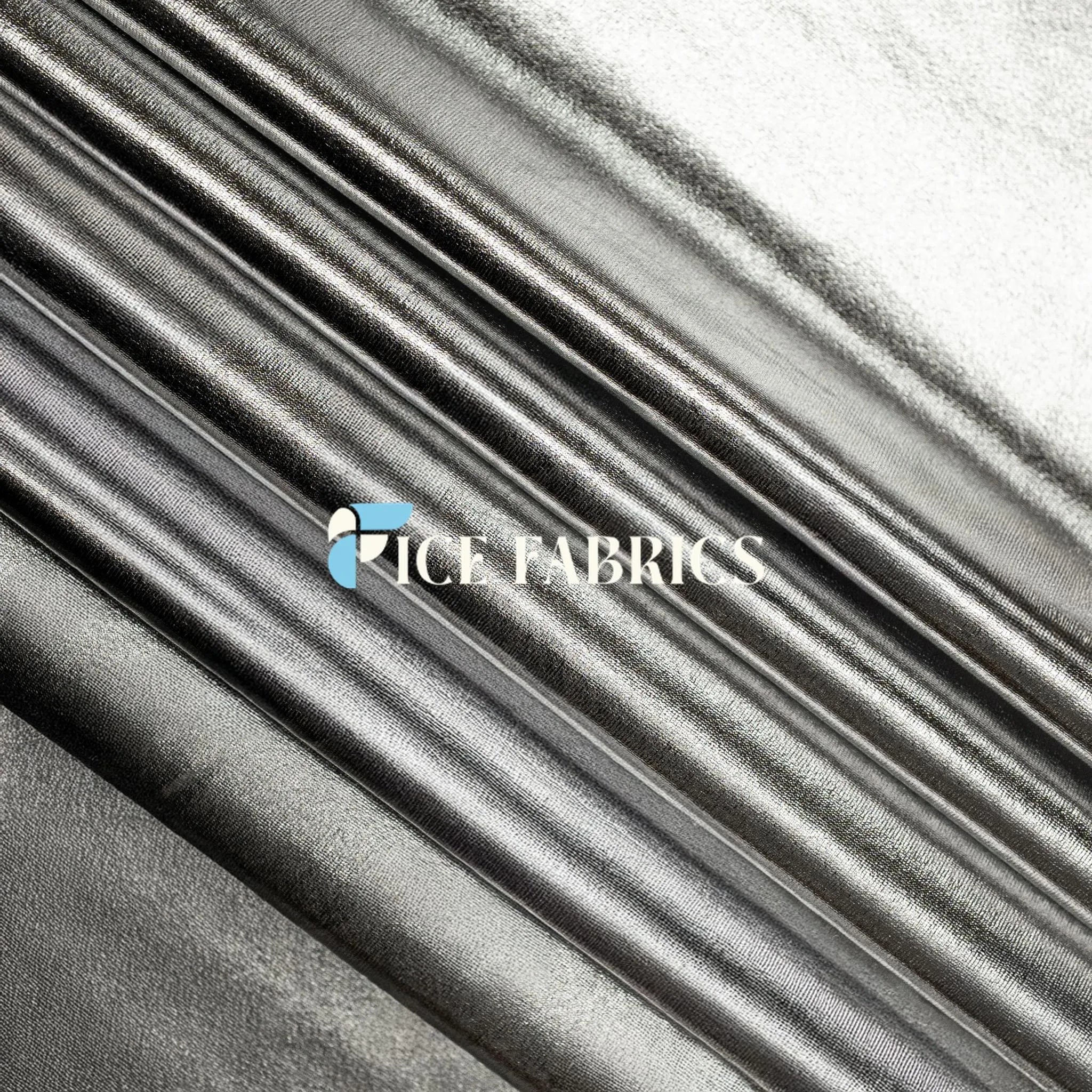 White Silver 4 Way Stretch Shiny Spandex Fabric By The Yard