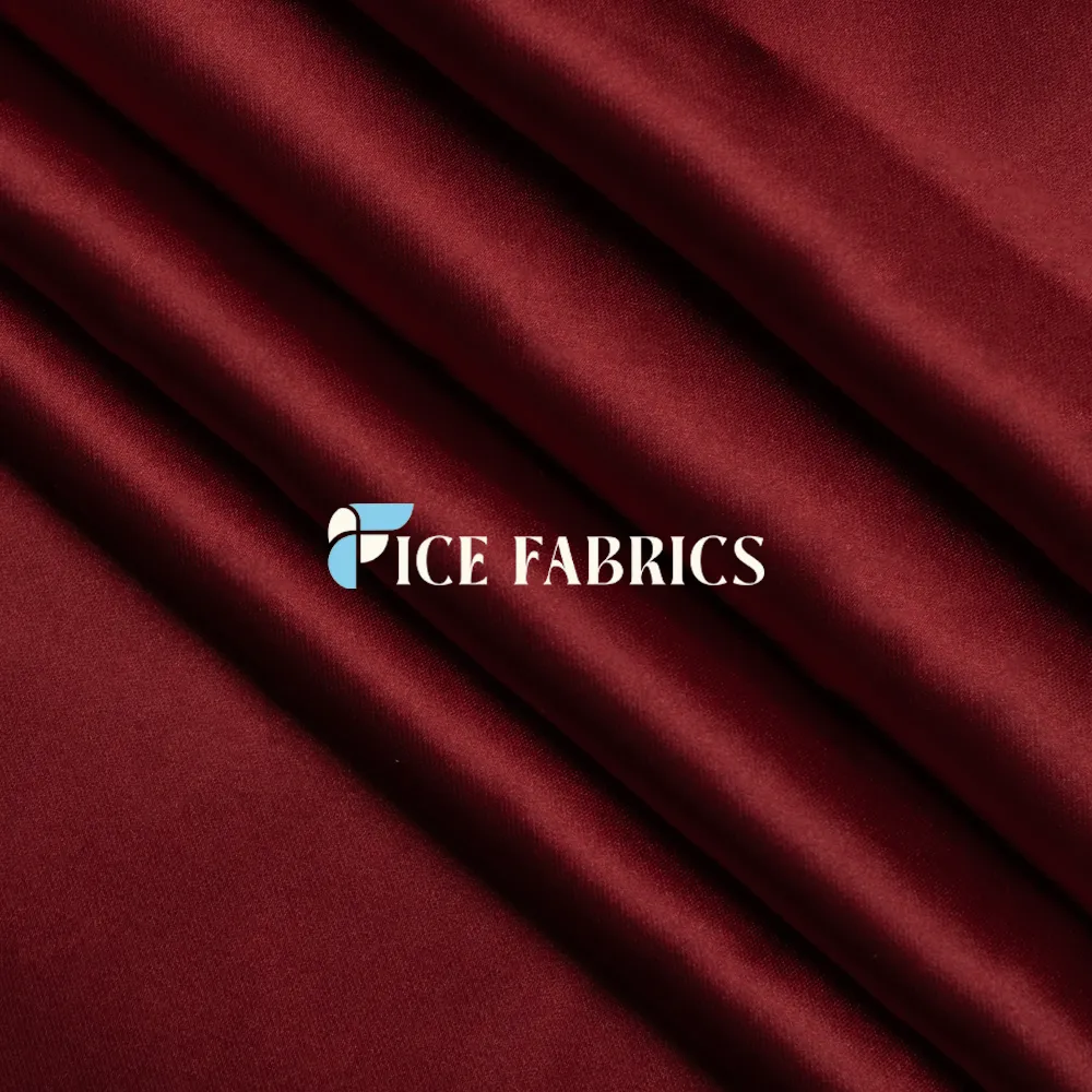 Wine Luxury Silk Stretch Satin Fabric | Satin Fabric by the Yard