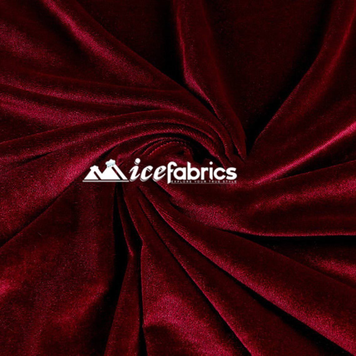 Wine Stretch Velvet Upholstery Fabric By The Roll (20 yards) Wholesale