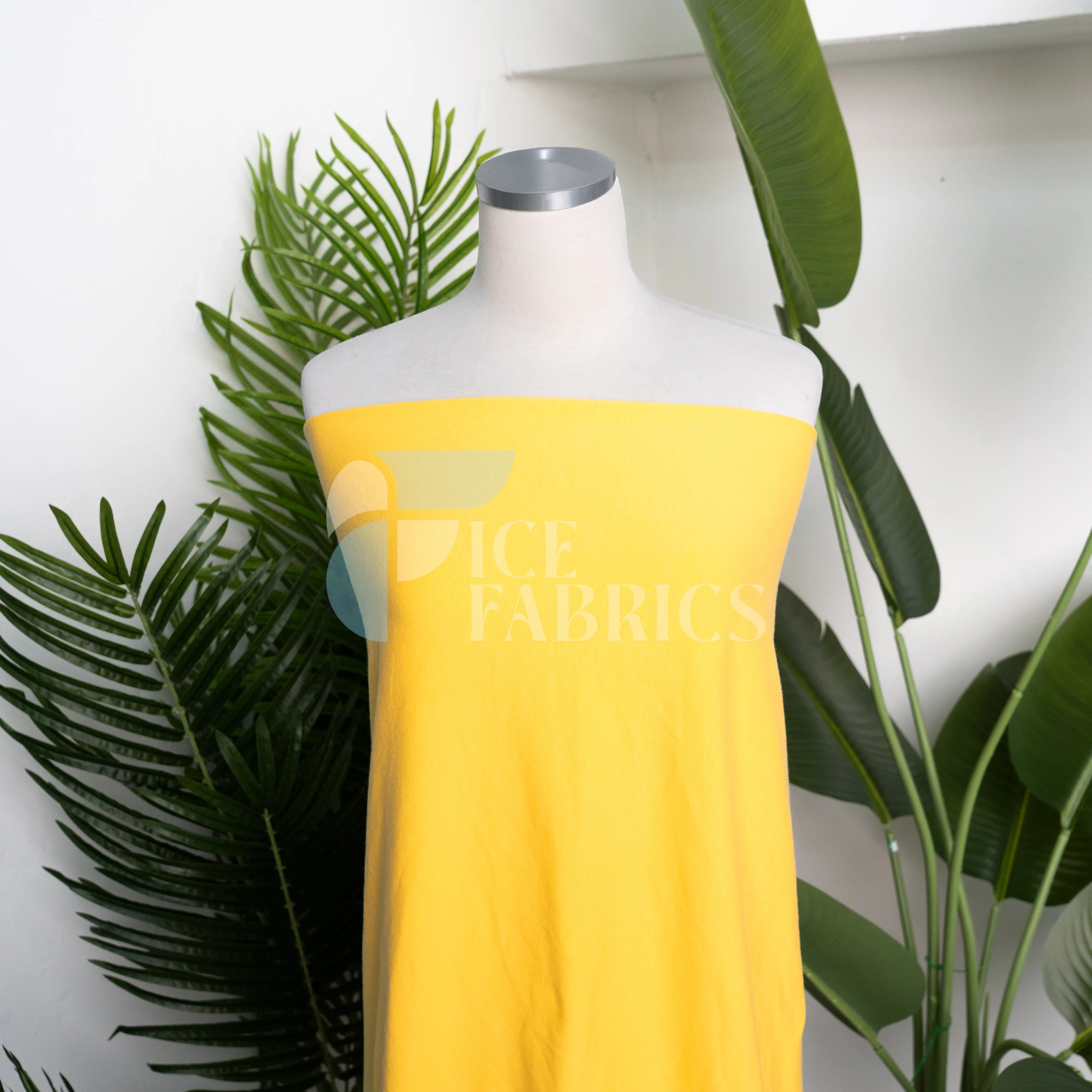 Yellow Cotton Spandex Jersey Fabric | FlexCot