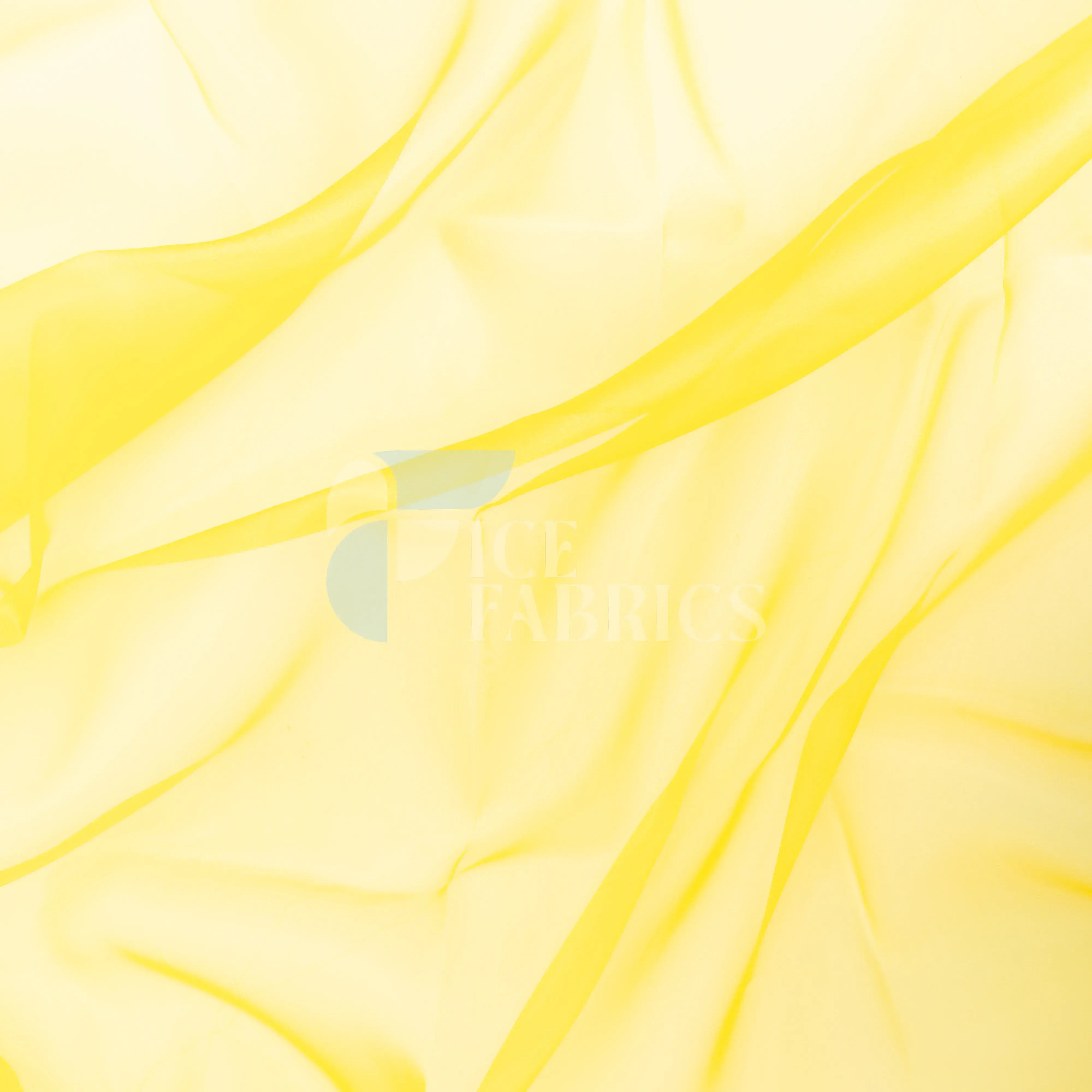 Yellow Crystal Sheer Organza Fabric By The Yard