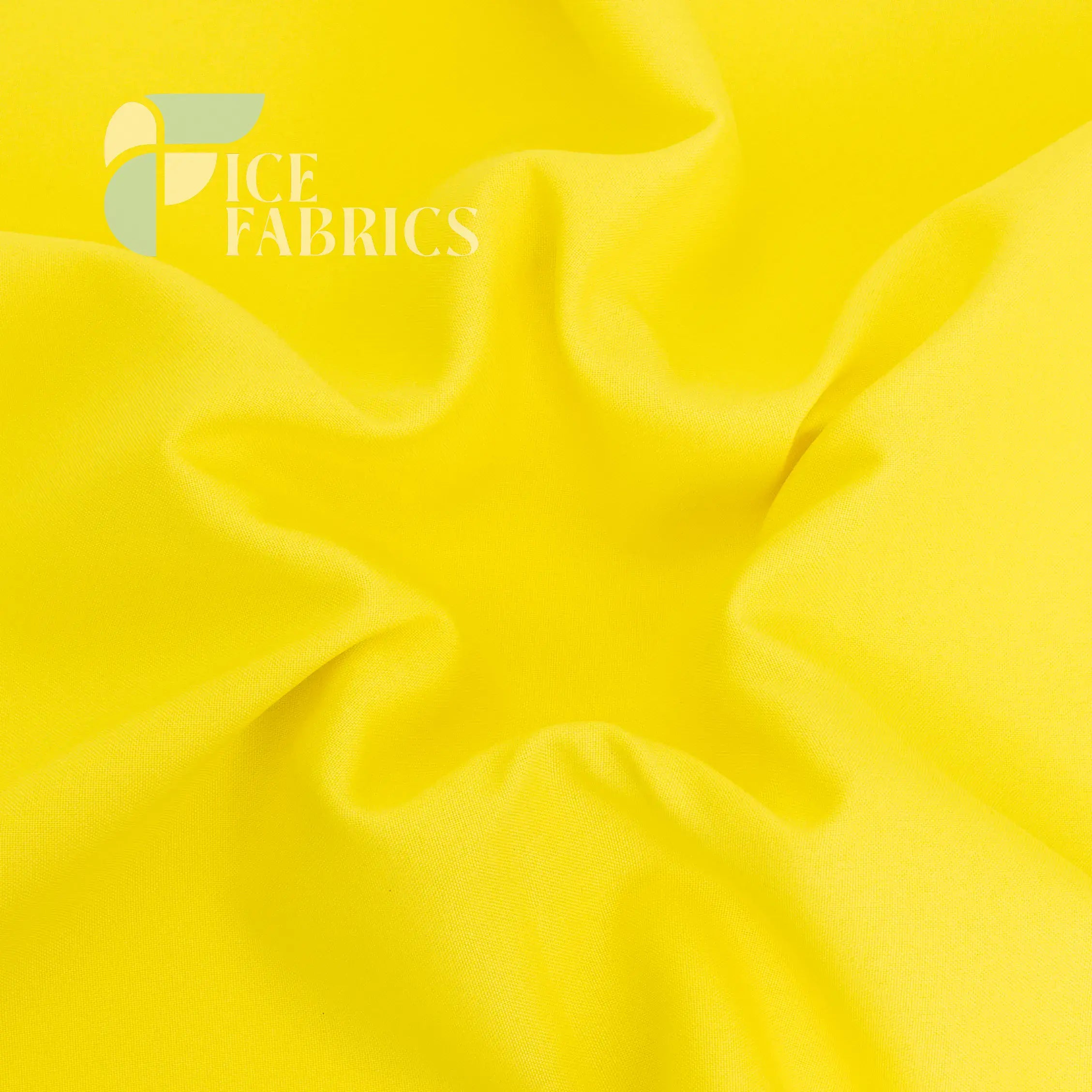 Yellow Solid Poly Poplin Fabric By The Yard