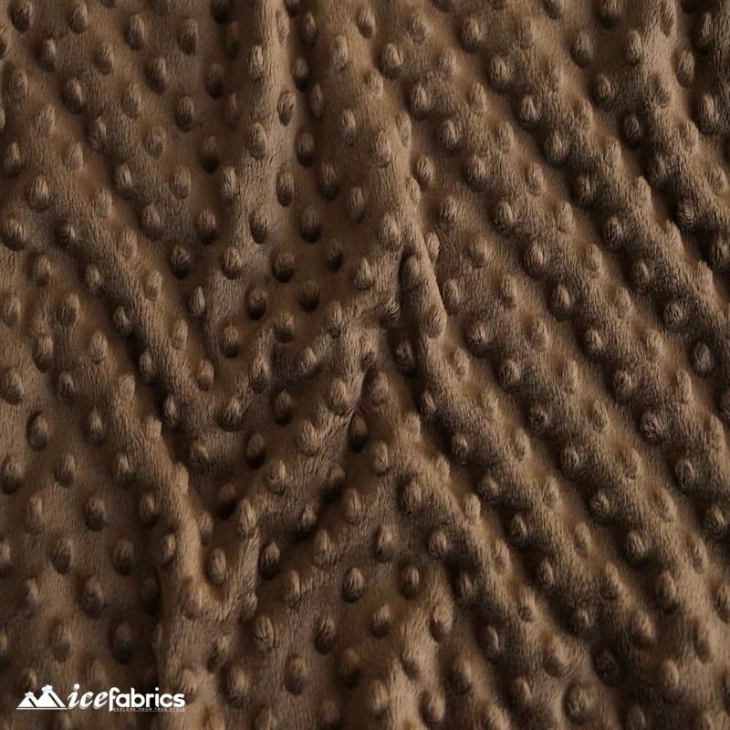 Brown Dimple Minky Dot Fabric By The Yard | CloudPop