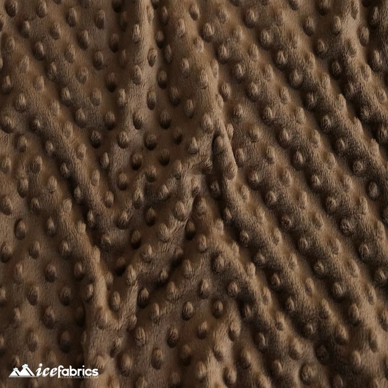 Minky Dot Fabric Blanket Fabric ICE FABRICS Brown