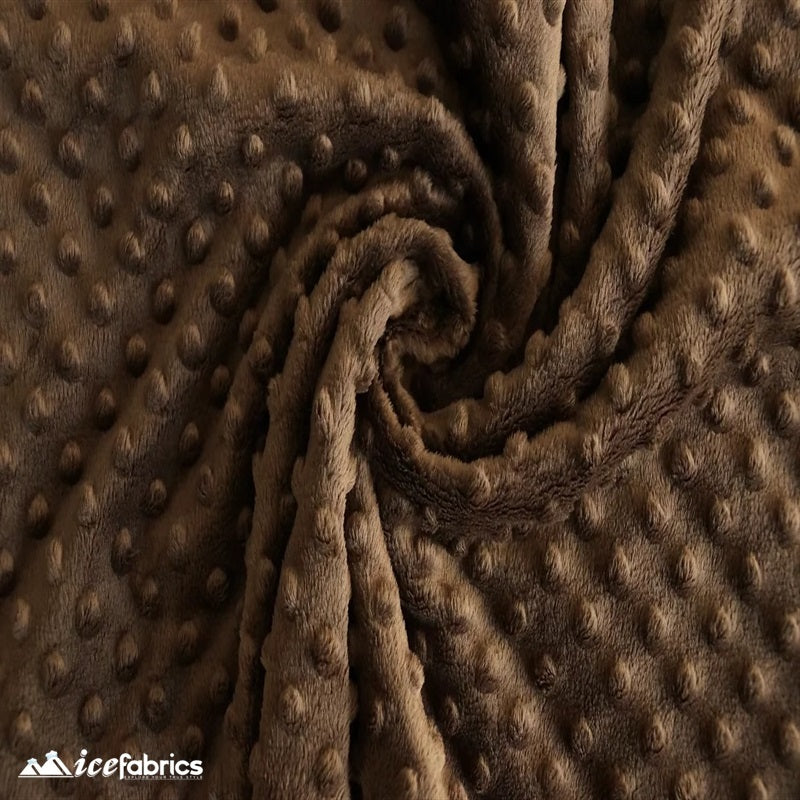 Minky Dot Fabric Blanket Fabric ICE FABRICS Brown