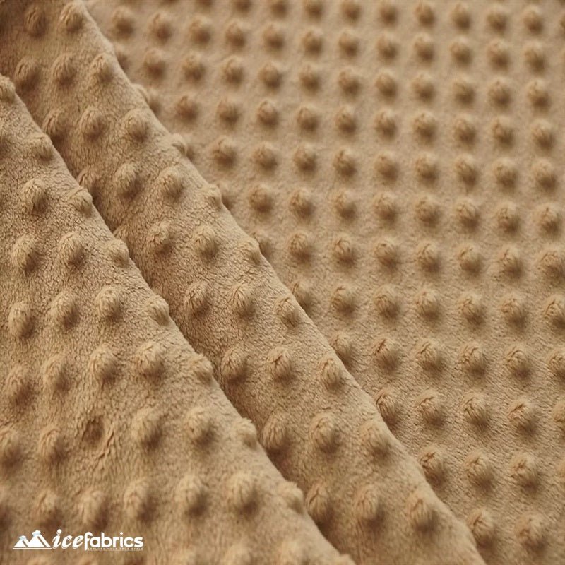 Camel Dot Bubble Minky Fabric by the Yard