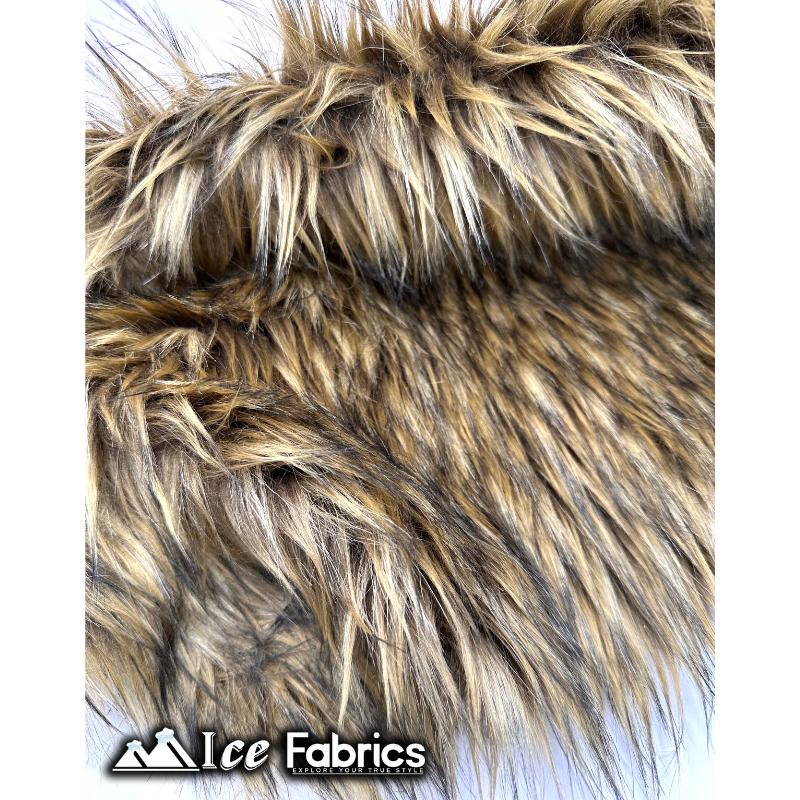 Coyote Long Pile Faux Fur Fabric | Fur Material | Brown