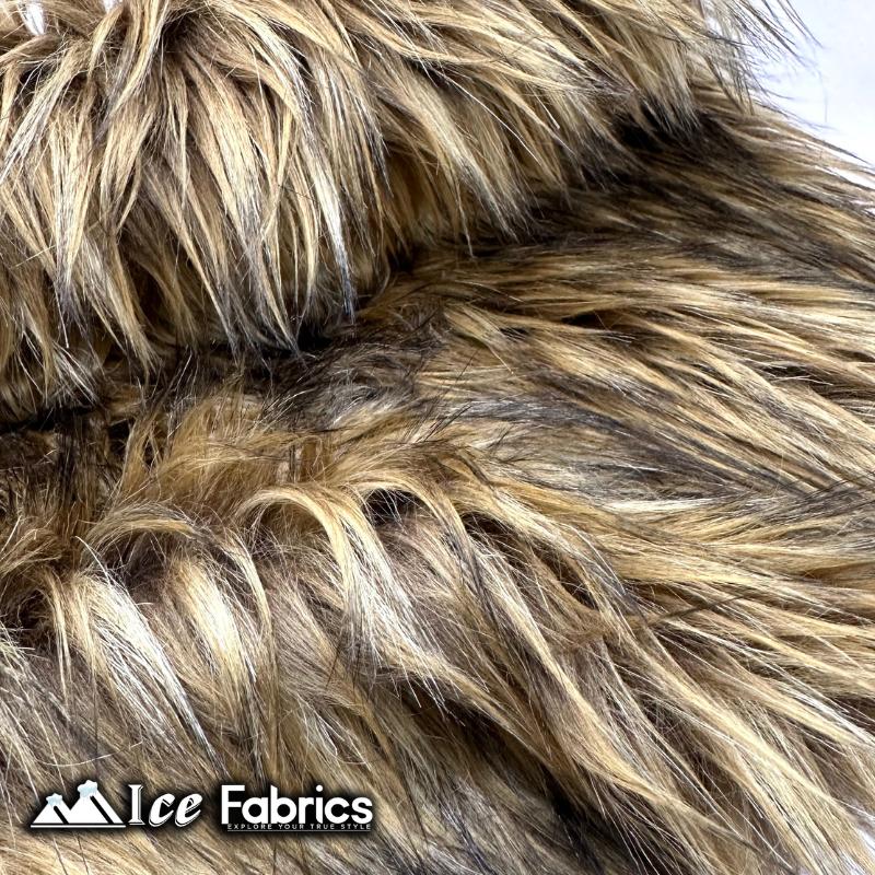 Coyote Long Pile Faux Fur Fabric | Fur Material | Brown