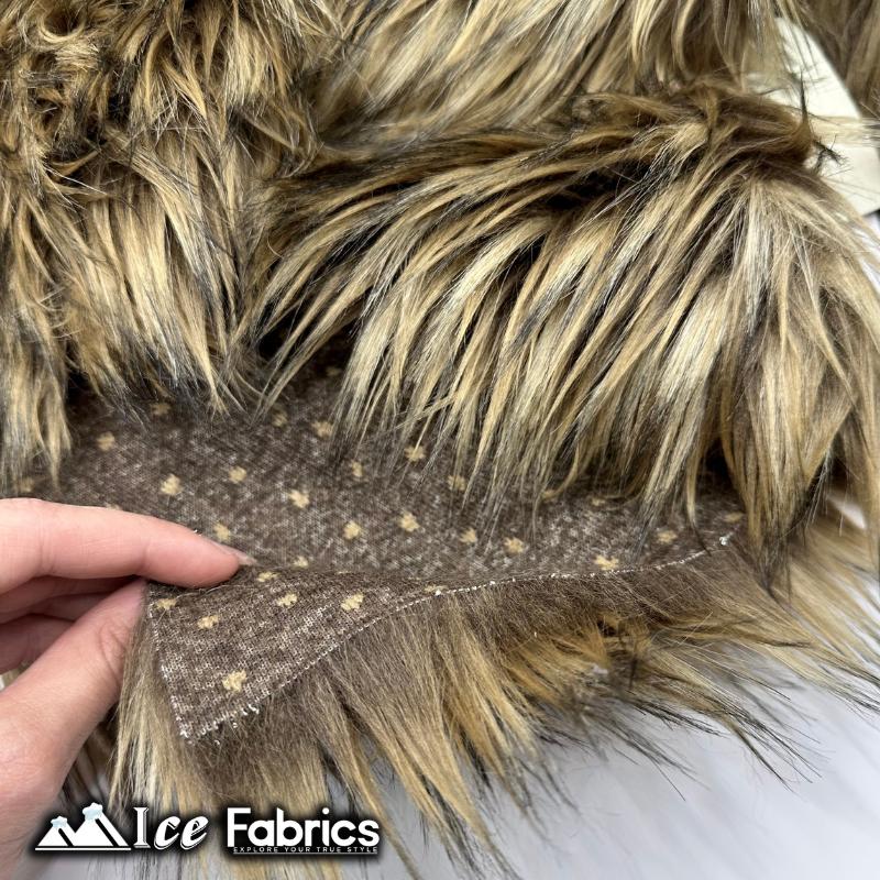 Coyote Long Pile Faux Fur Fabric | Fur Material | Brown