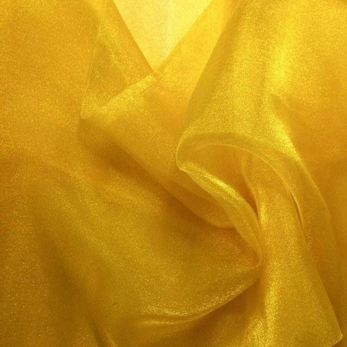 Gold Crystal Sheer Organza Fabric By The Yard