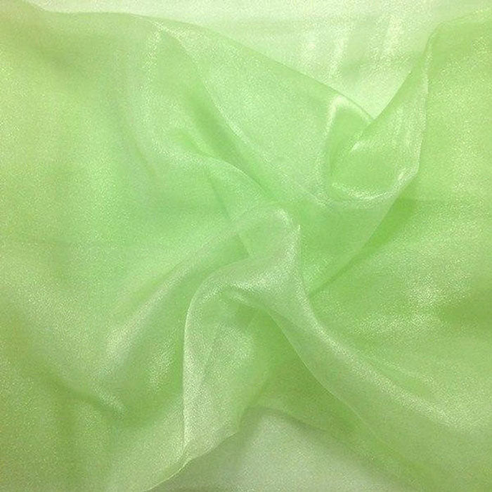 Lime Crystal Sheer Organza Fabric By The Yard