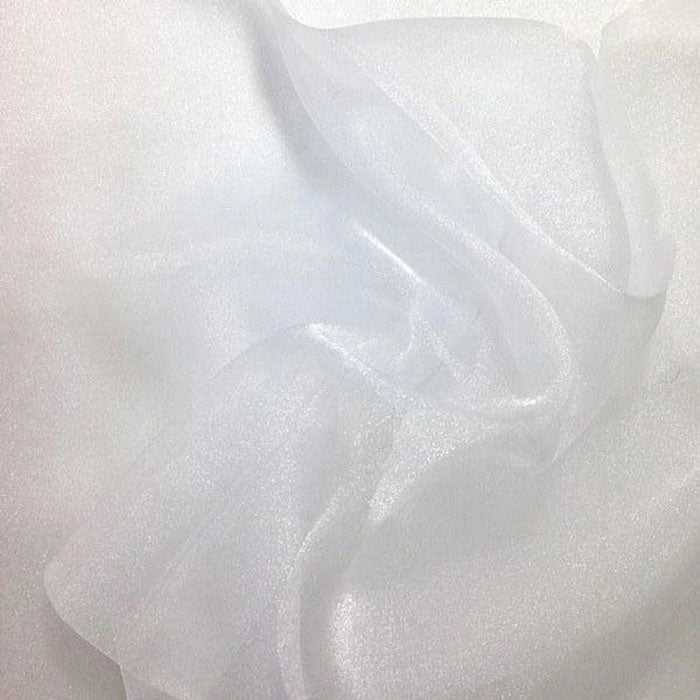 White Crystal Sheer Organza Fabric By The Yard