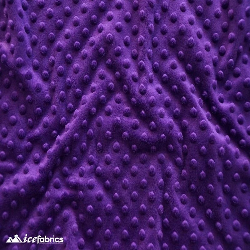Dark Purple Dimple Minky Dot Fabric By The Yard | CloudPop