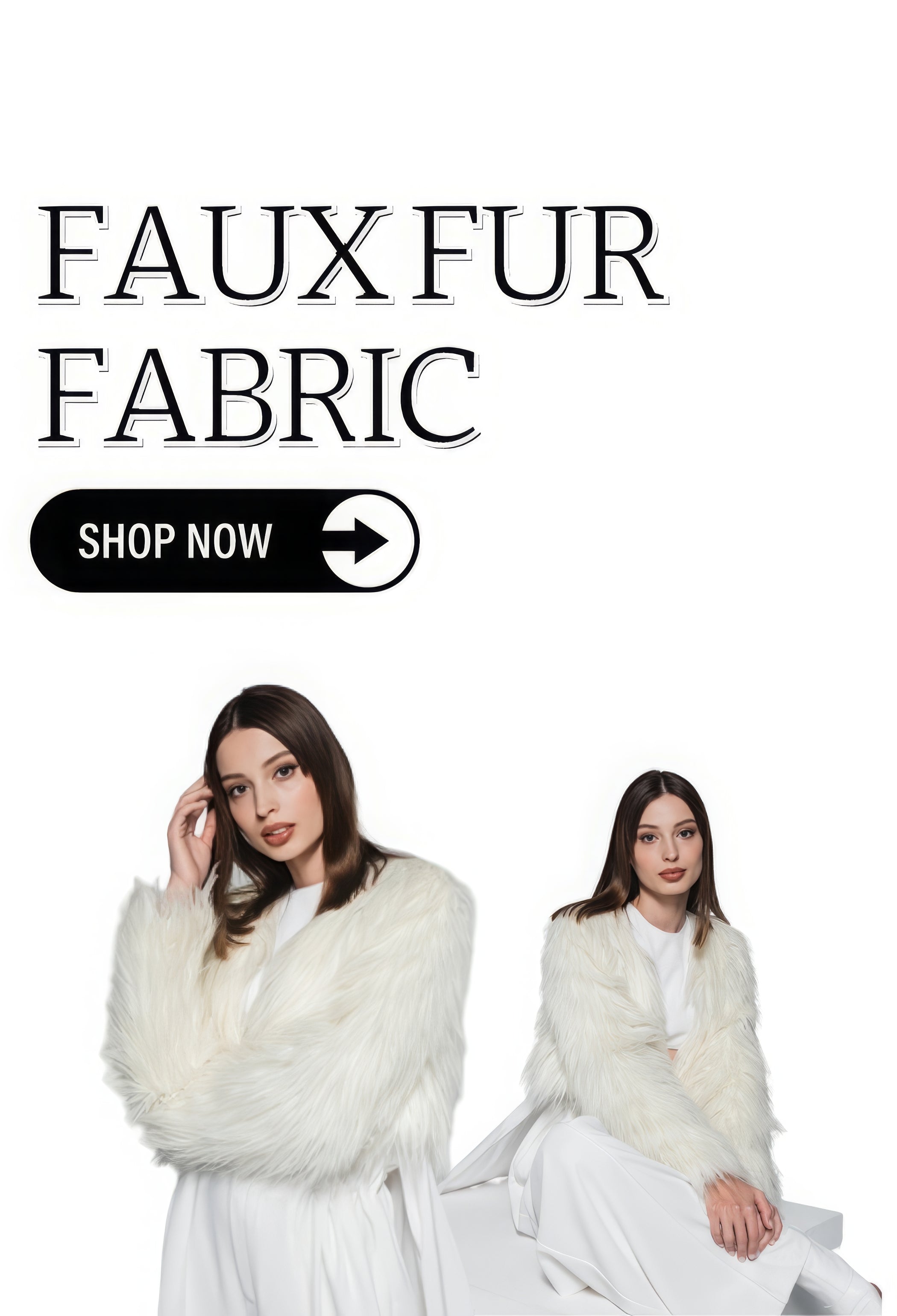 Beautiful Girl wearing faux fur fabric coat - Ice Fabrics