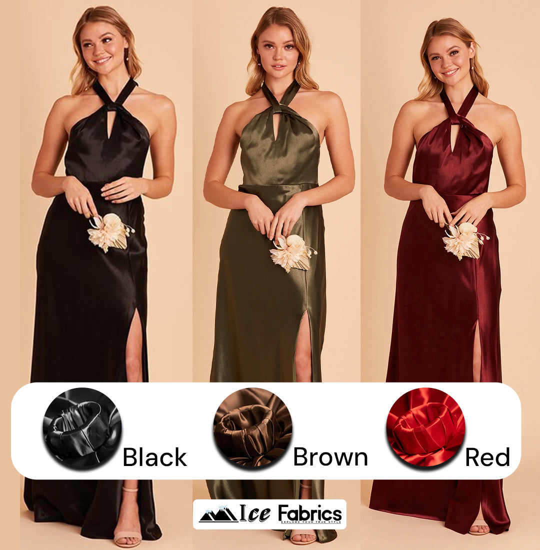 Brown Shiny Bridal Satin Fabric