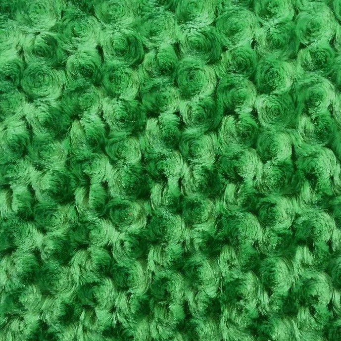 Green Rosebud Minky Fabric by the Yard