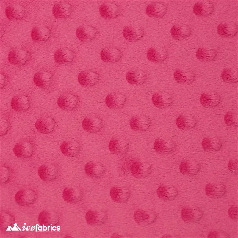 Minky Dot Fabric Blanket Fabric ICE FABRICS Hot pink