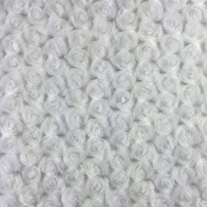 Ivory Rosebud Minky Fabric by the Yard