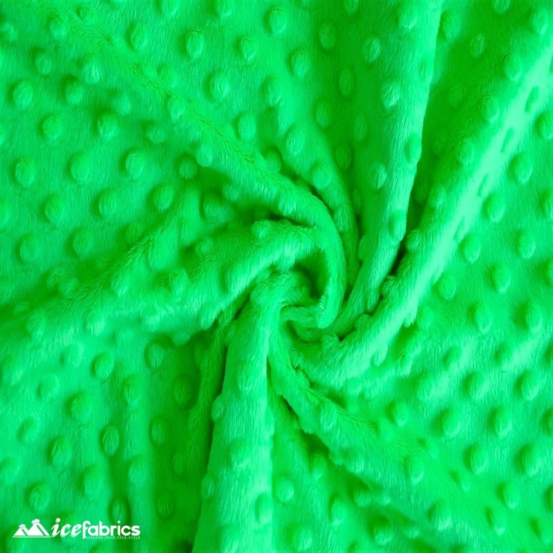 Lime Dimple Minky Dot Fabric By The Yard | CloudPop