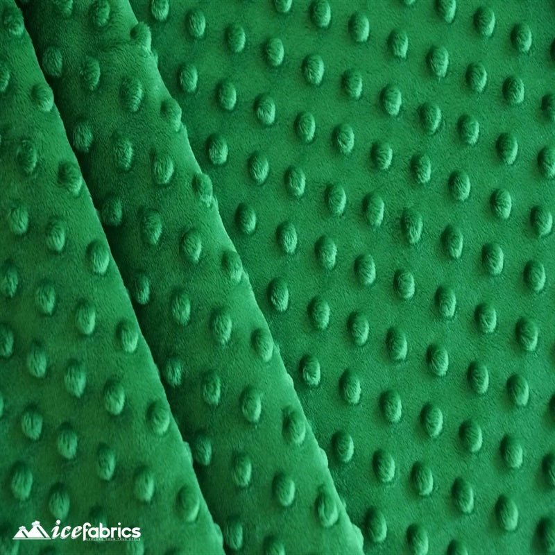 Mint Green Dot Bubble Minky Fabric by the Yard