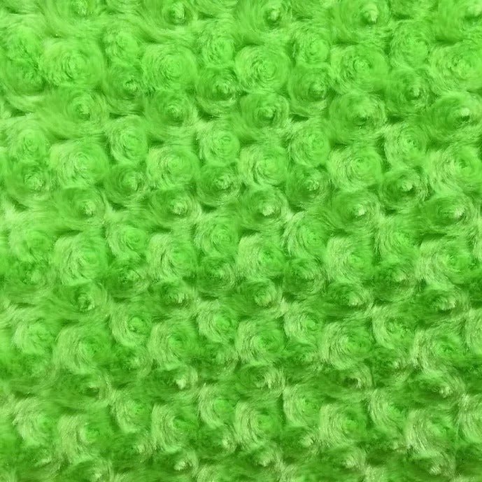 Lime Rosebud Minky Fabric by the Yard