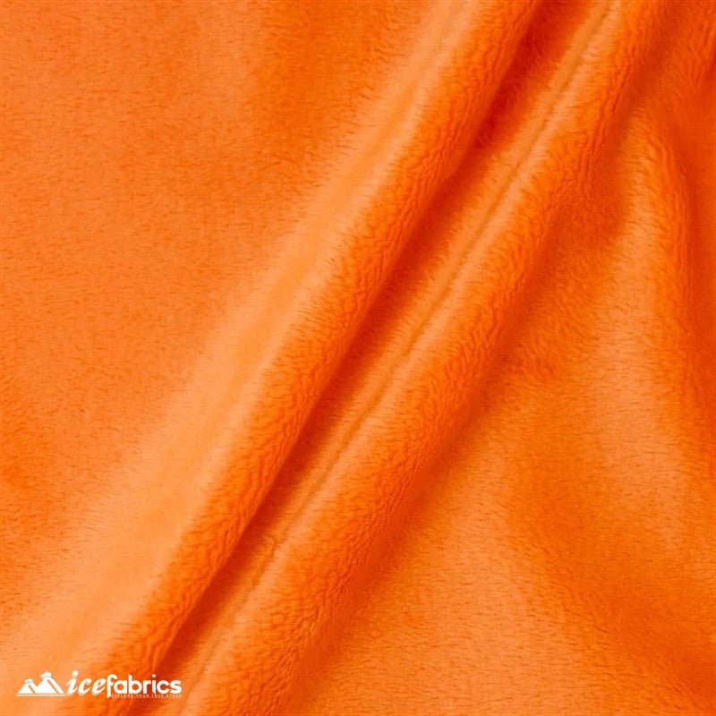 Orange Solid Minky Fabric by The Yard