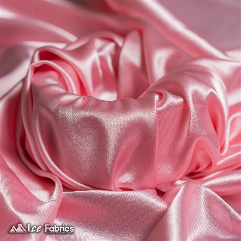Silky Charmeuse Stretch Satin Fabric Fashion Fabric Pink