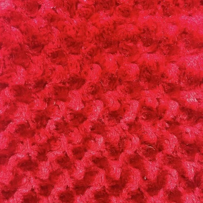 Red Rosebud Minky Fabric by the Yard