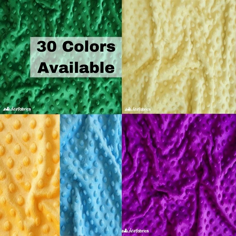 New Colors Dimple Bubble Polka Dot Minky Fabric ICE FABRICS | Banana