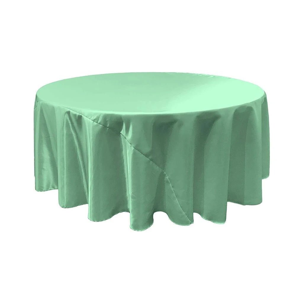 90-Inch Bridal Satin Round TableclothICEFABRICICE FABRICSMint190-Inch Bridal Satin Round Tablecloth ICEFABRIC Mint