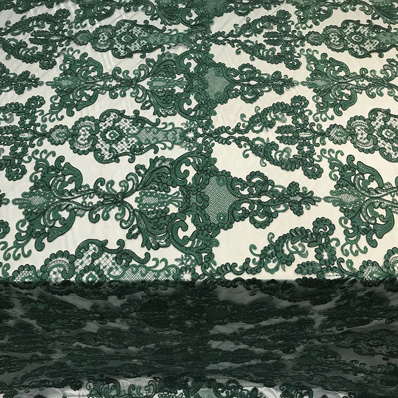 Embroidered Wedding Prom Design Mesh Lace Sequins Dress By The YardICE FABRICSICE FABRICSHunter GreenEmbroidered Wedding Prom Design Mesh Lace Sequins Dress By The Yard ICE FABRICS Hunter Green