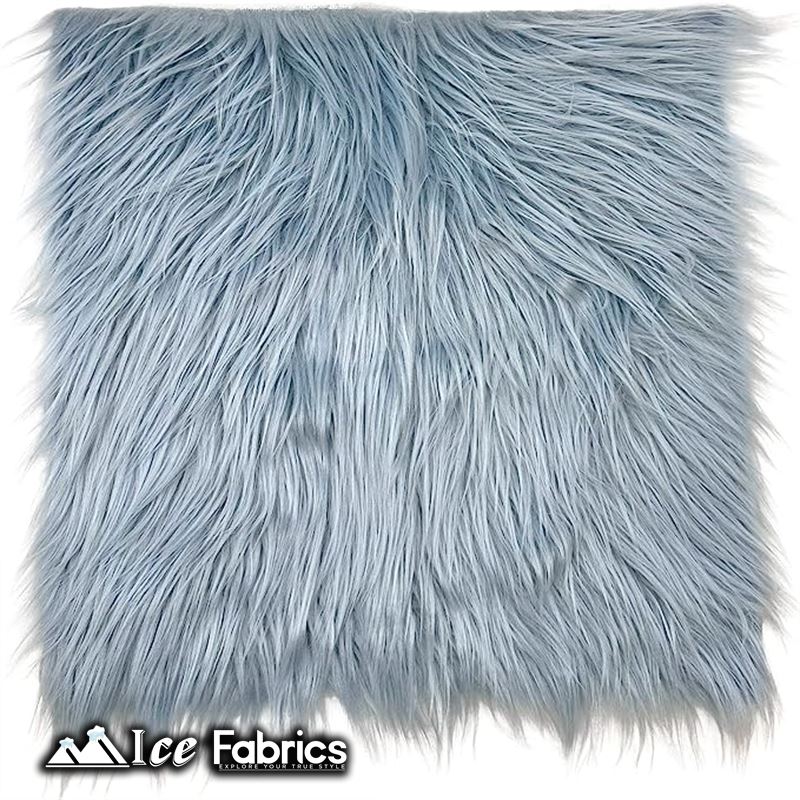 IceFabrics Square Shaggy Long Pile Faux Fur Fabric ICE FABRICS Baby Blue