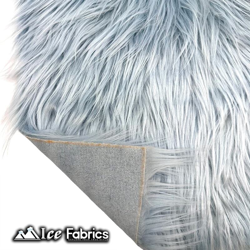 IceFabrics Square Shaggy Long Pile Faux Fur Fabric ICE FABRICS Baby Blue