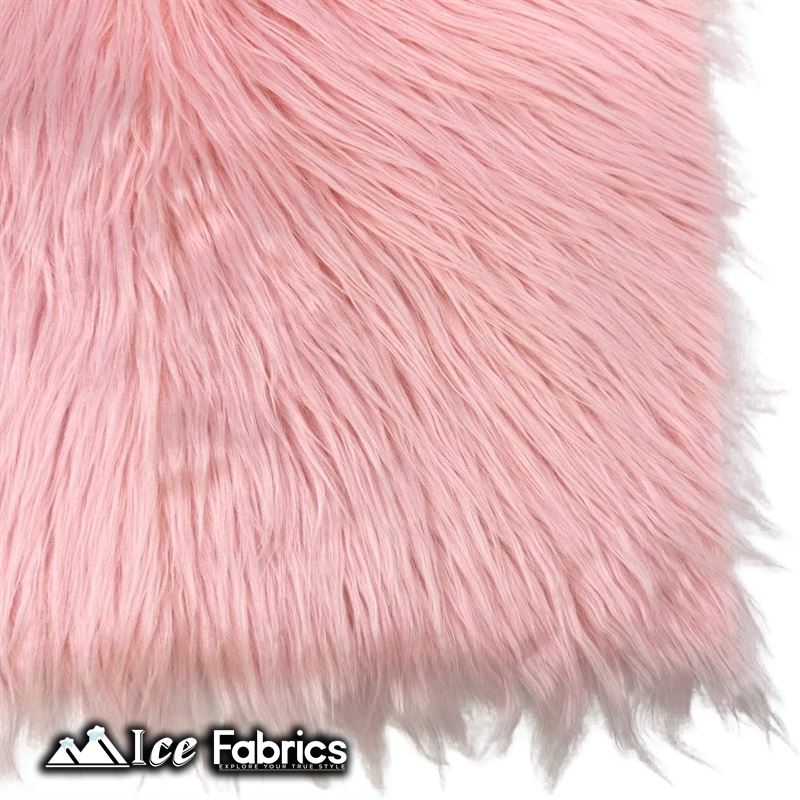 IceFabrics Square Shaggy Long Pile Faux Fur Fabric ICE FABRICS Baby Pink