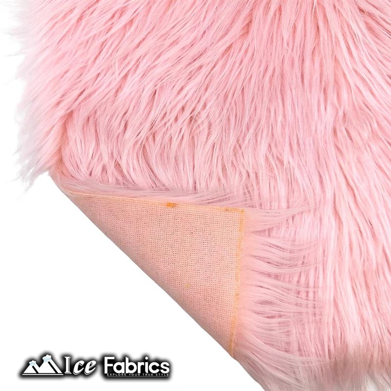 IceFabrics Square Shaggy Long Pile Faux Fur Fabric ICE FABRICS Baby Pink