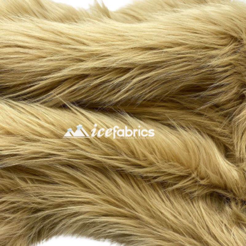 Shaggy Mohair Long Pile Faux Fur Fabric By The Yard ICE FABRICS Beige