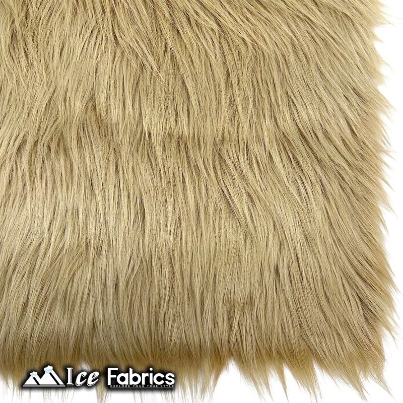 IceFabrics Square Shaggy Long Pile Faux Fur Fabric ICE FABRICS Beige